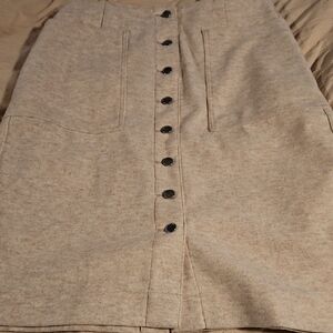 Sonoma Tan Button-Front Pencil Skirt